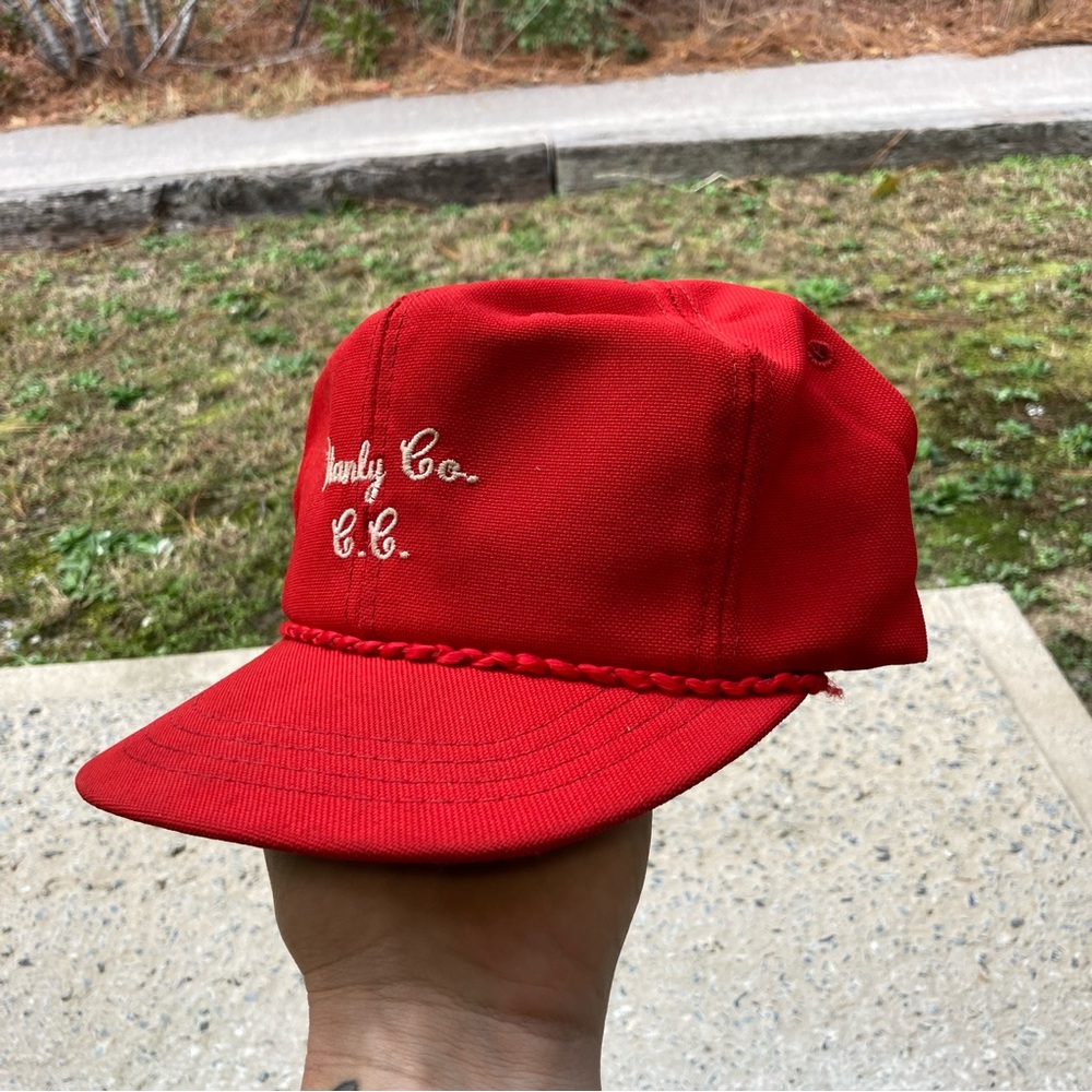 Vintage Stanley Co Trucker Hat Red Vintage Flat Bill Hat Made In USA